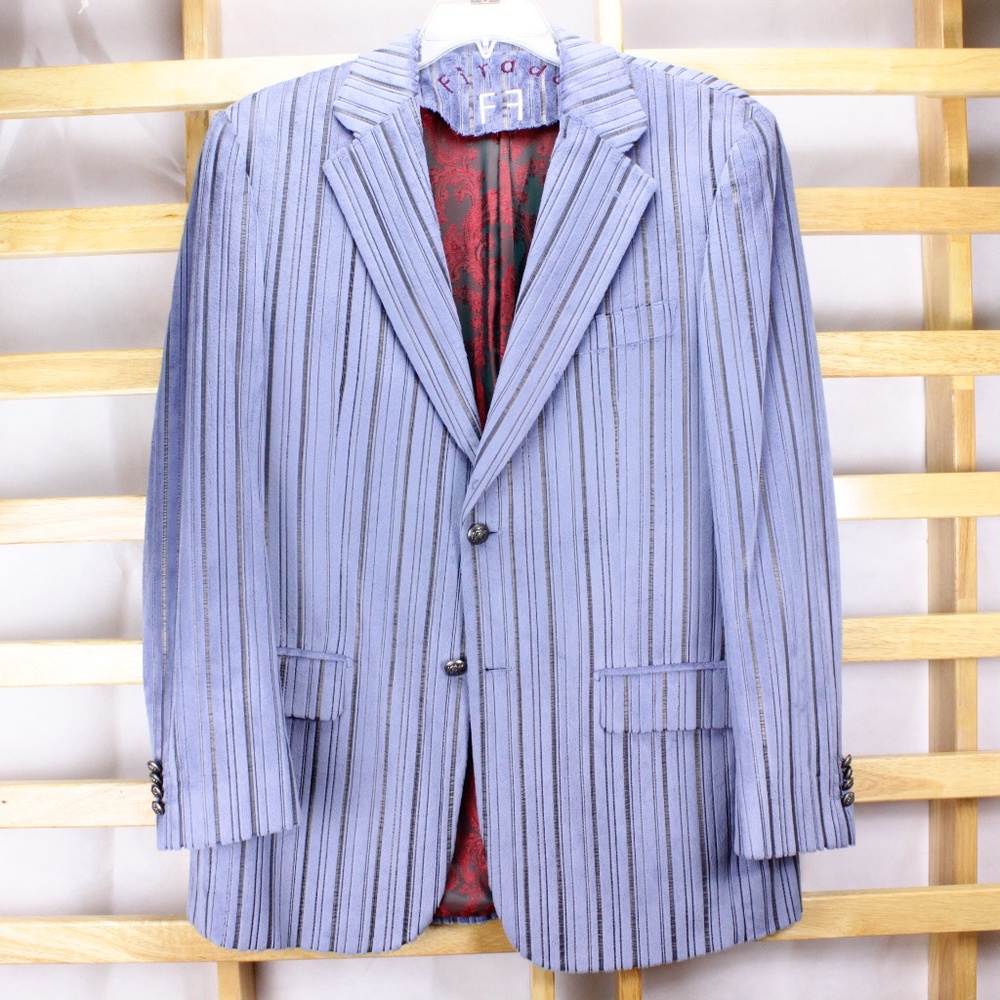 Firado Blue Blazer Men 40R Super 140's Wool Italy